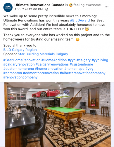 Ultimate Renovations Award